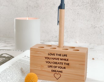 Personalized Pen Holder | Perfect Christmas Gift | Bamboo Pencil Holder | Personalized Gifts | Office Gifts