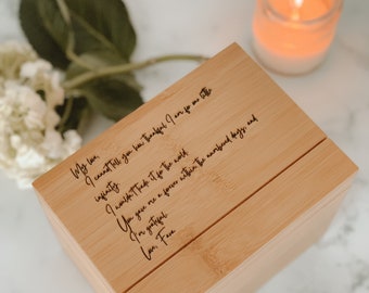 Handwritten Wooden Keepsake Box | Personalized Memory Box | Custom Hand Writing | Gift For Her | Gift For Him | Wedding Gift