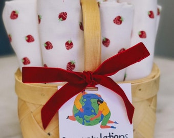 Kitchen Napkin Gift Basket | Set of 6 Premium Cotton Napkins Gift Baskt | Housewarming Gift | Gift for Her | Gift for Mom