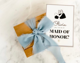 Bridesmaid Proposal Box | Personalized Wooden Gift Boxes for Bridesmaids| Will you be my Bridesmaid Box W Complimentary Card