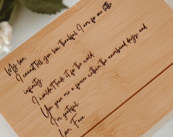 Valentine's Day Gift for Love| Handwritten Wooden Keepsake Box | Gift For Her | Gift For Him | Personalized Memory Box | Custom Handwriting
