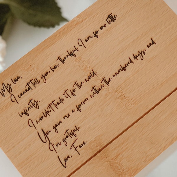 Handwritten Wooden Keepsake Box | Personalized Memory Box | Custom Handwriting | Gift For Her | Gift For Him | Mother's day Gift