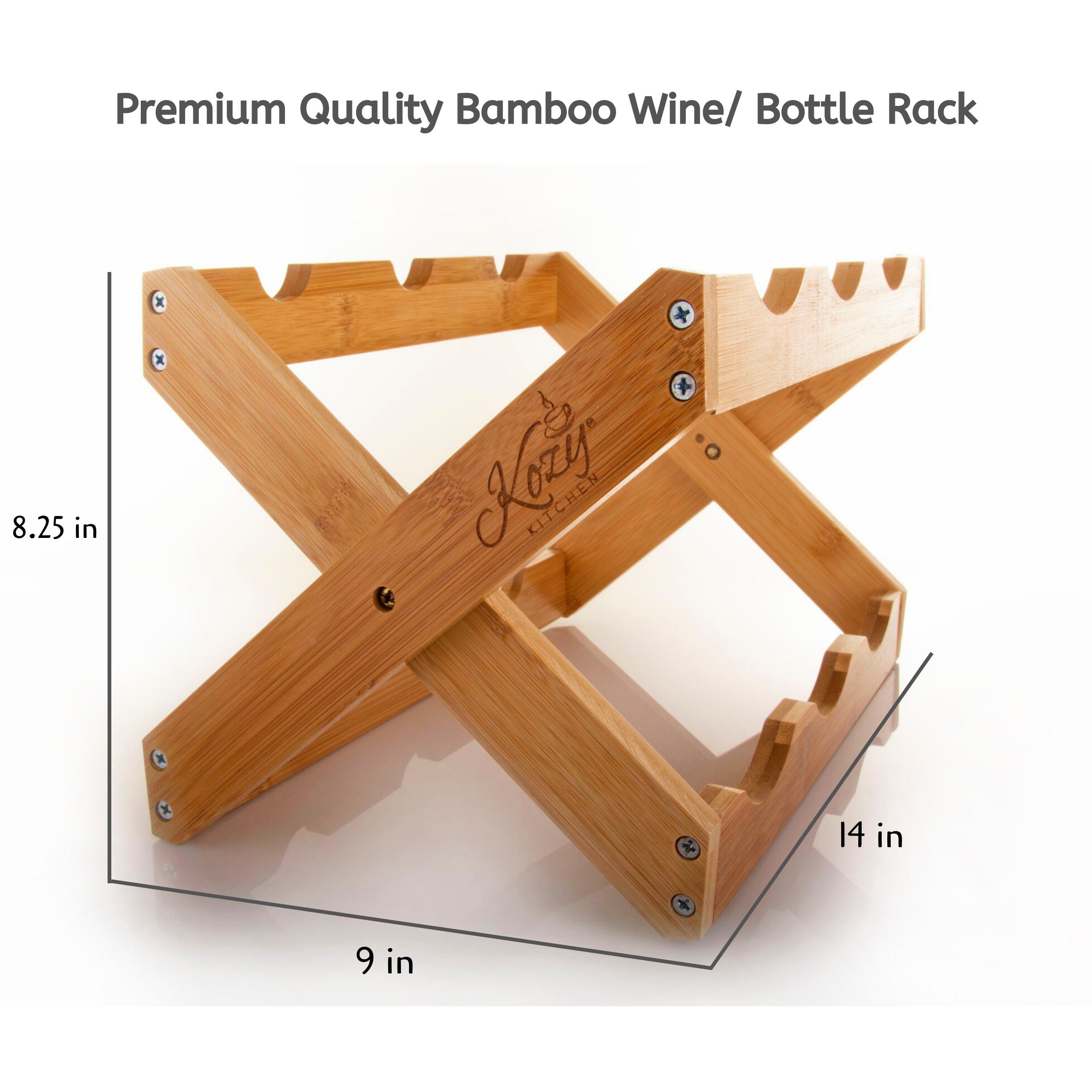 Organic Bamboo Countertop Wine Rack Wine Organizer Wine Etsy