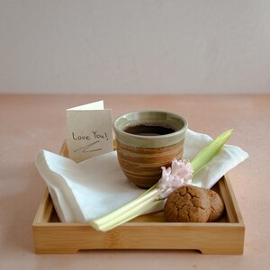Handmade Small Tea Tray Premium Bamboo Serving Tray Square Serving Platter Dessert Serving Platter image 2