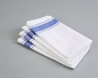 Serviettes de table en coton de qualité supérieure | Serviettes de table à rayures bleues