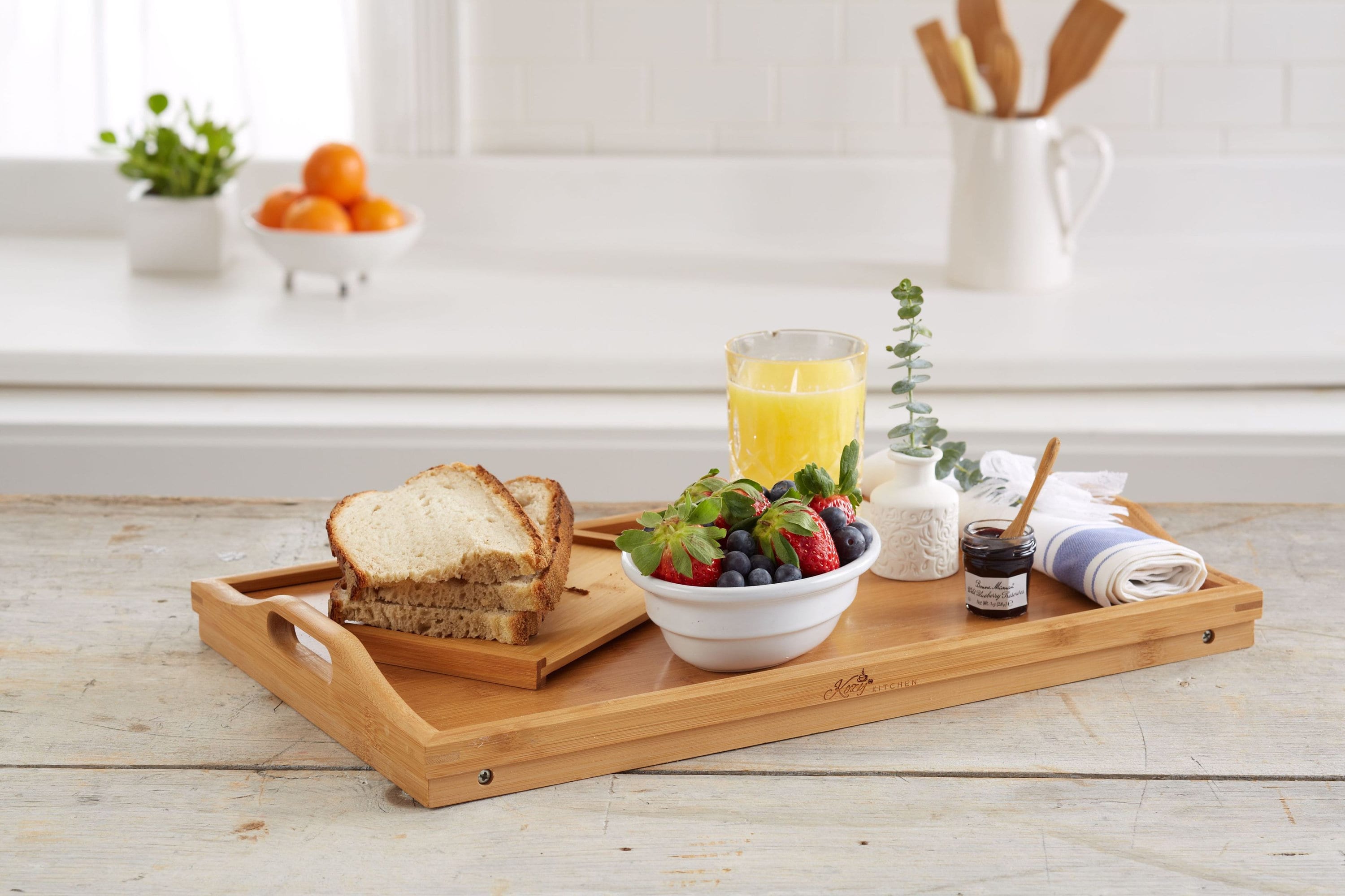 FNFBT Bamboo Bed Tray for Eating, Breakfast in Bed Tray with