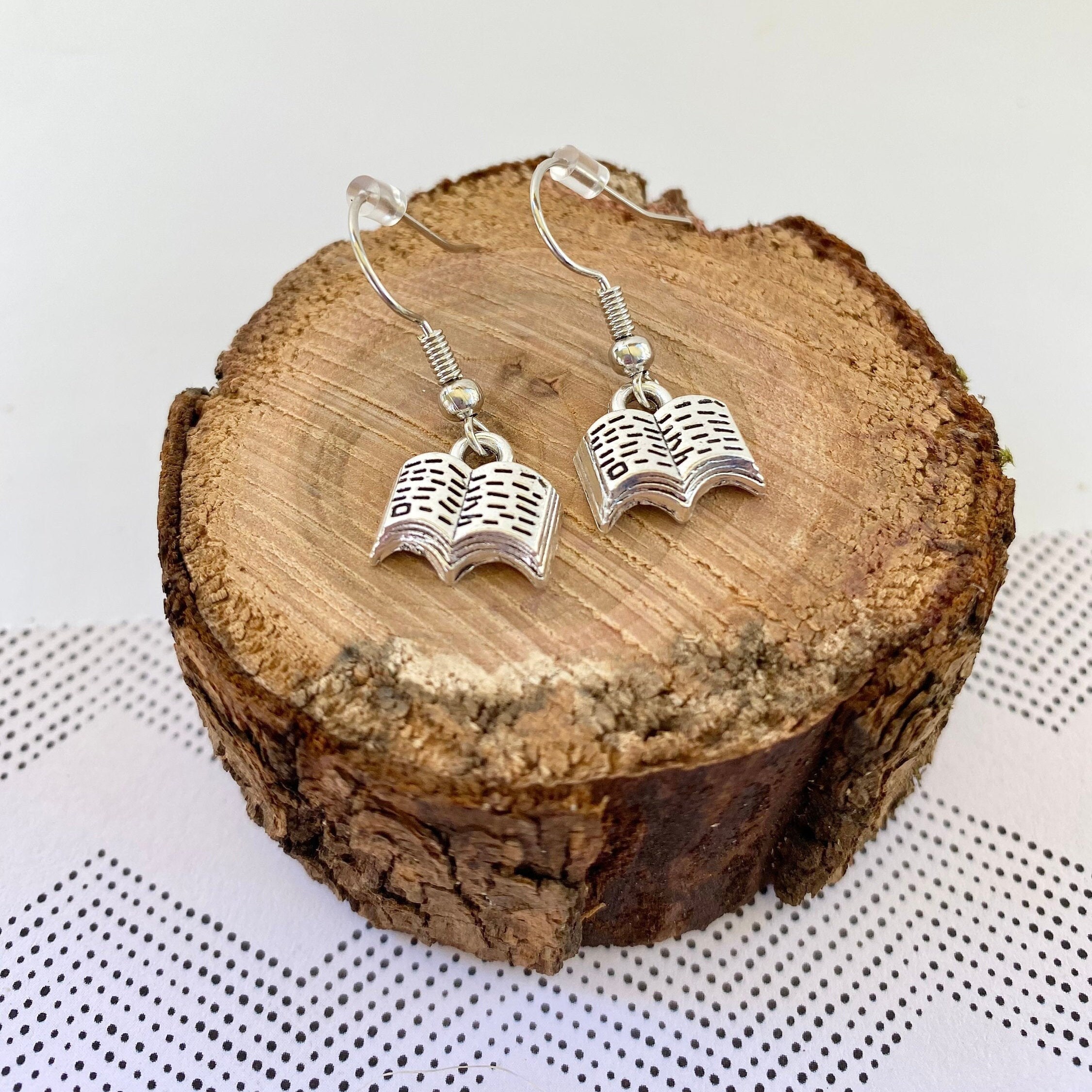 Book earrings Etsy
