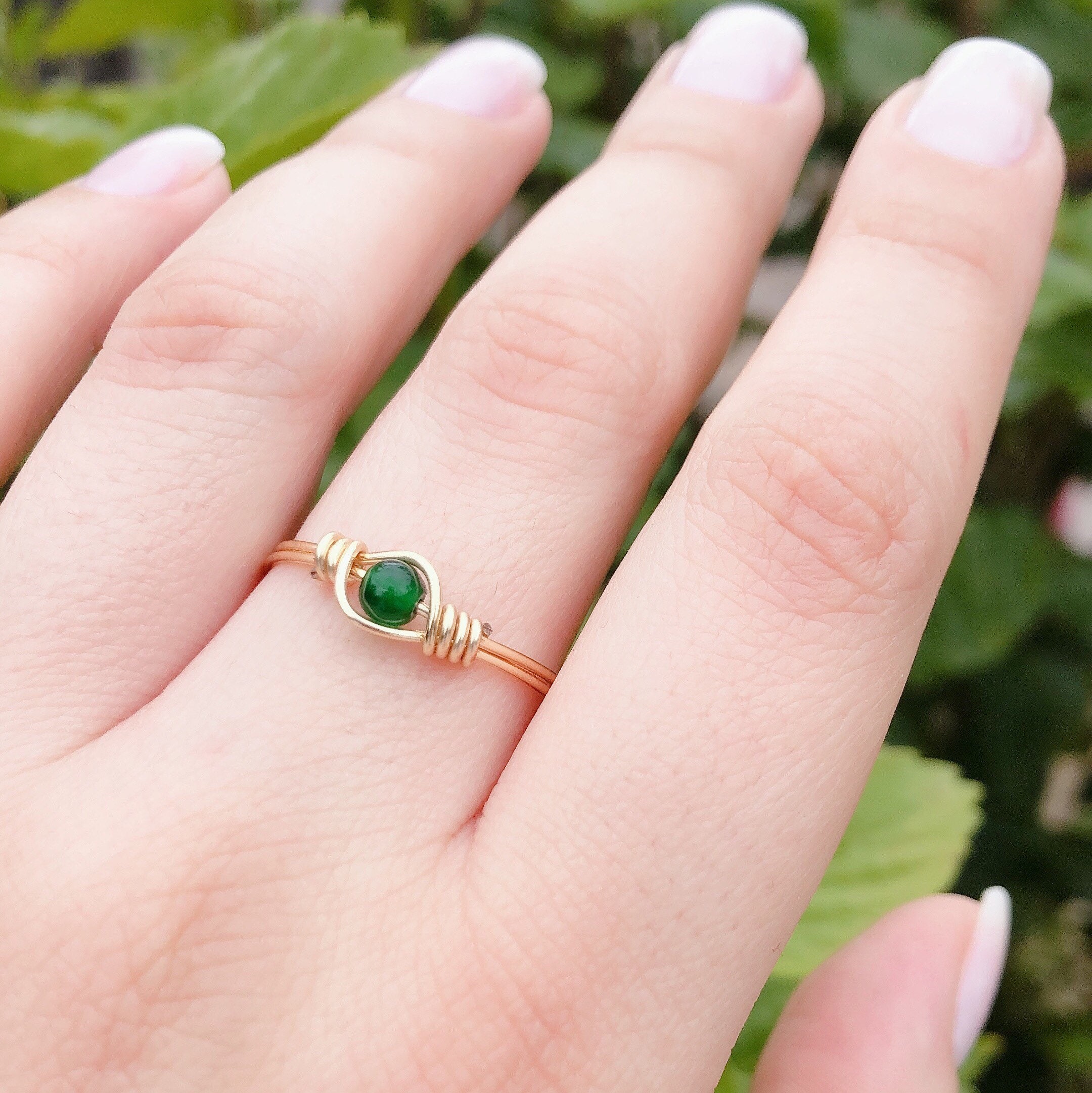 Jade Stone Ring handgemaakte draad verpakt edelsteen formaat Etsy