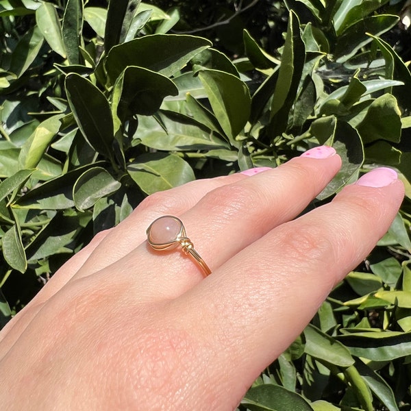 Peach moonstone ring