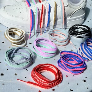 Flat Dual Shoelaces Fashion Mixed Colors Shoe Laces - Etsy