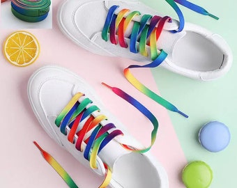 rainbow shoelaces vans