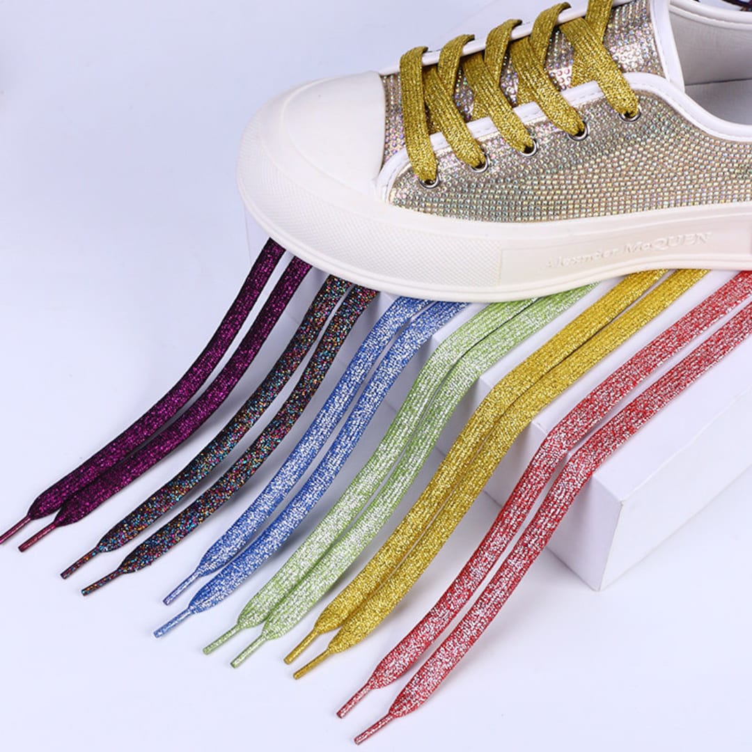 Luxury Metallic Sparkle Shoelaces 1 Pair Etsy