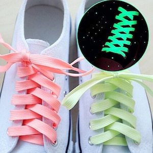 fluorescent Flat Shoelaces Glow In The Dark Luminous Shoelace Shoelaces Strings