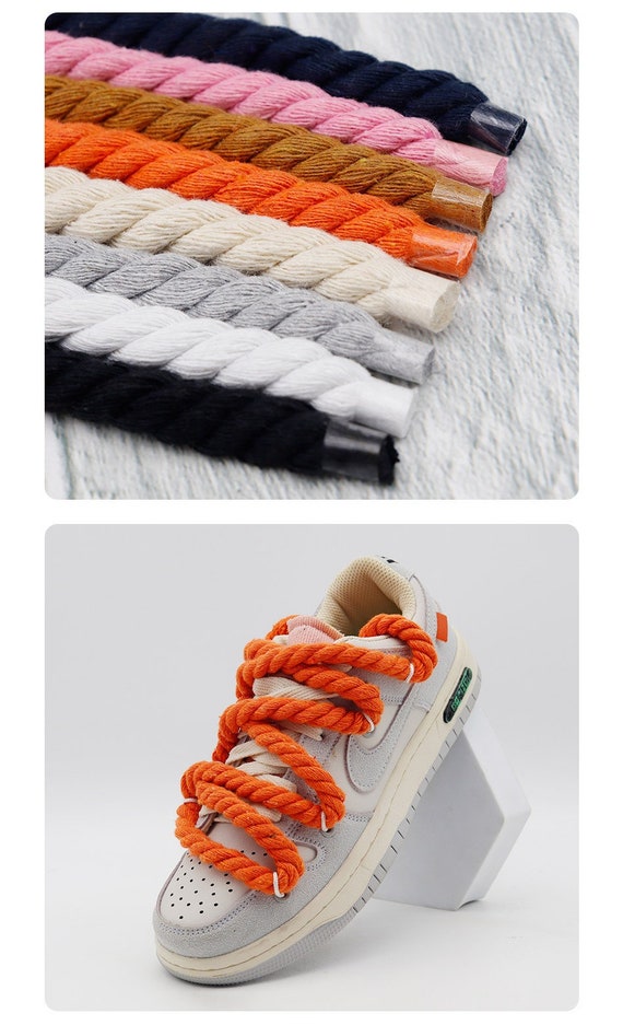 Thick Rope Shoe Laces Travis SB Dunk AF1 AJ off White Braided