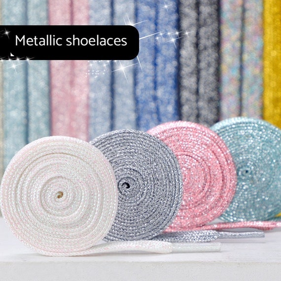 Metallic shop silver shoelaces
