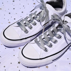 black and silver shoelaces