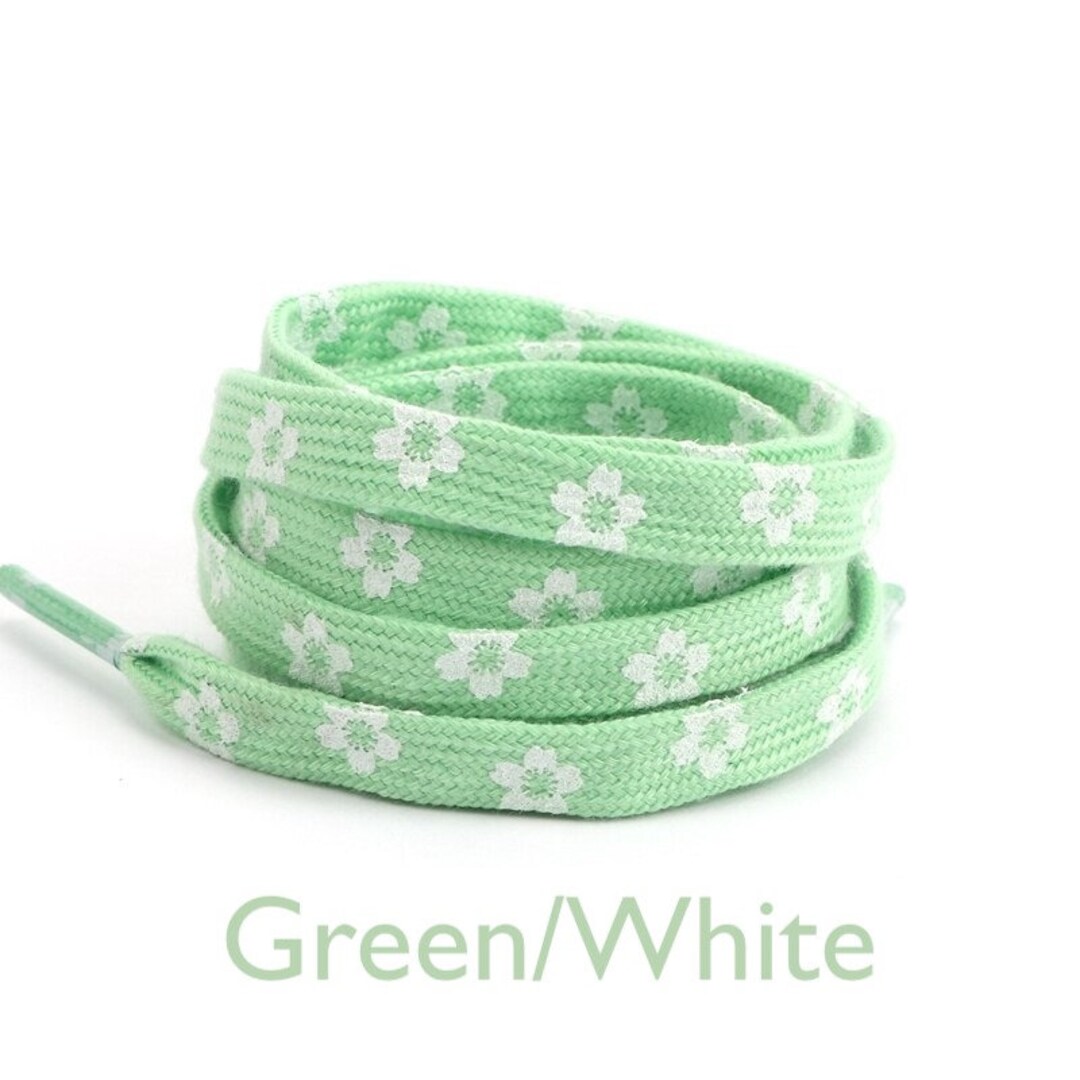 Green Flower Shoelaces Daisy Shoelaces Sakura Shoelaces Etsy