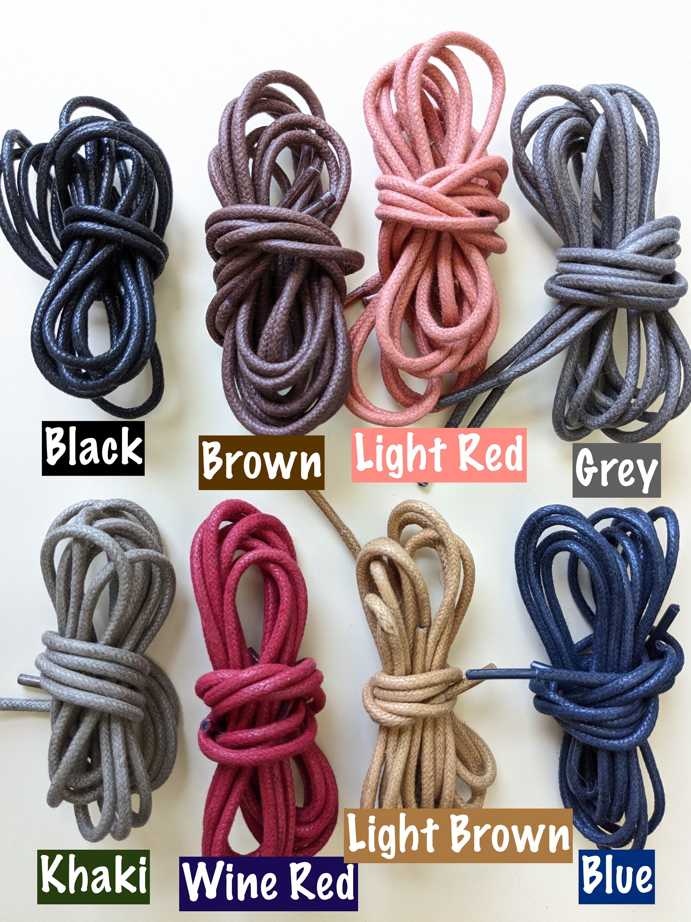 Waxed Shoelaces Round Shoe Laces for Dress Shoes Strings Etsy