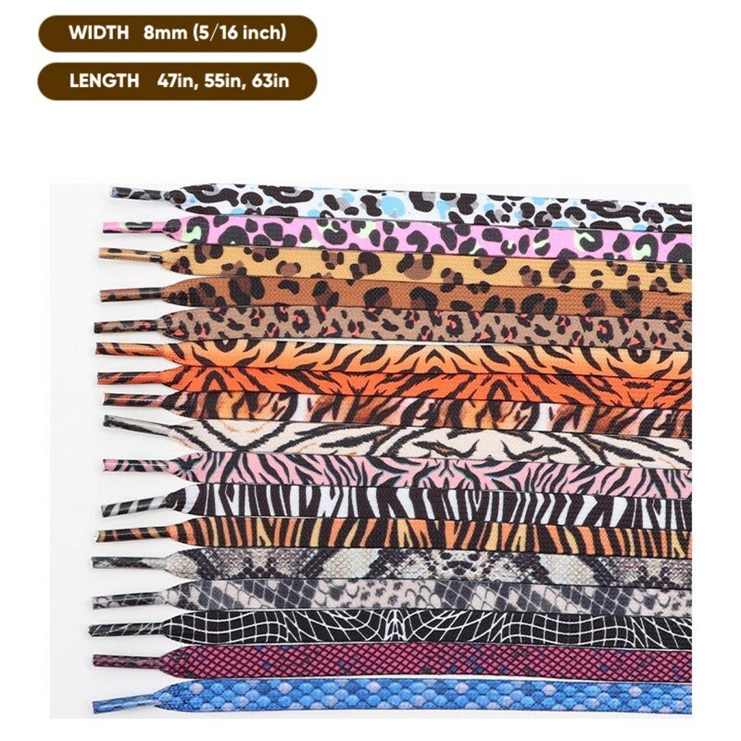 Animal Print Shoelaces, Leopard Print Shoe Laces, Zebra Shoelaces,tiger