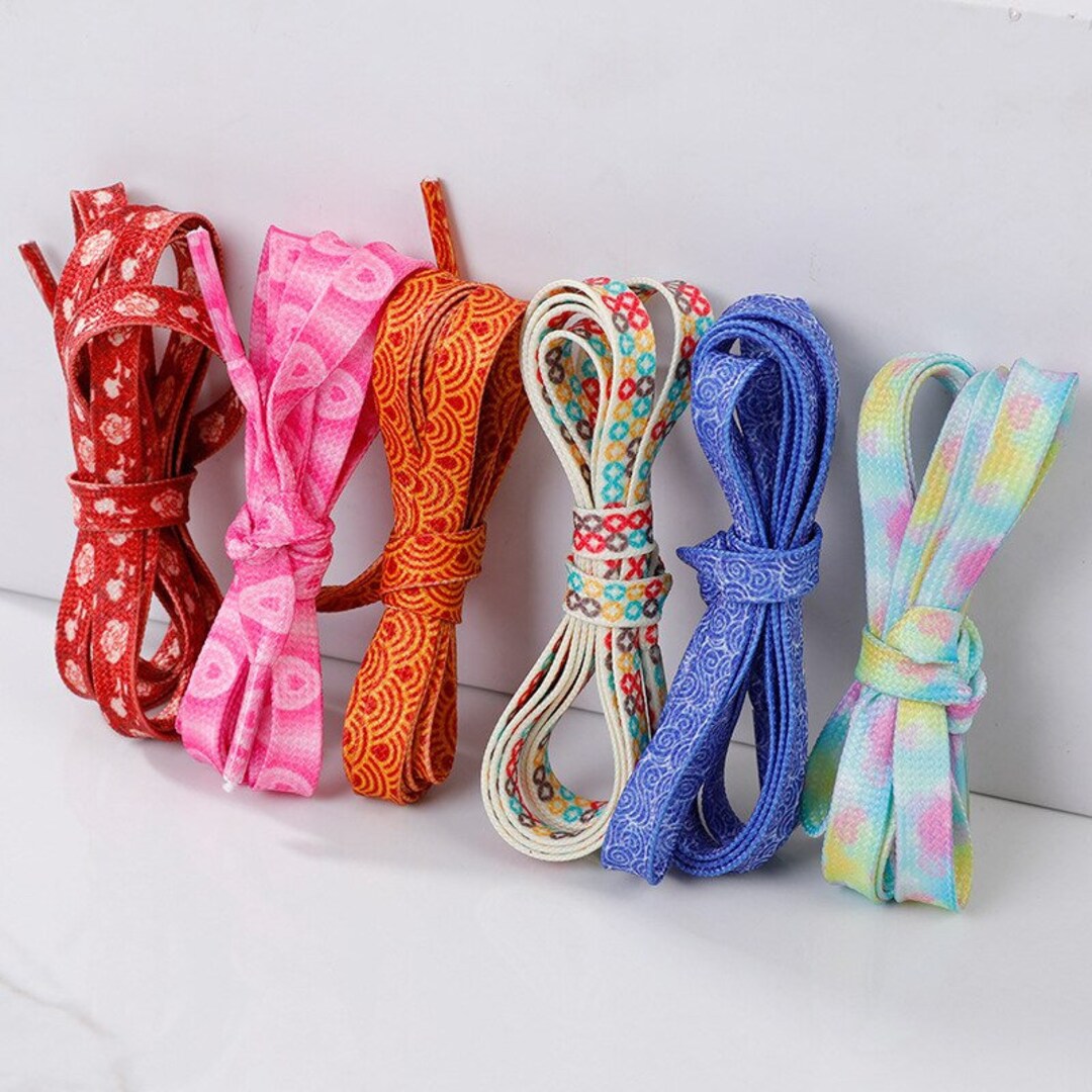 Fun Bright Shoelaces Replacement flat Colored 1 Pair Etsy