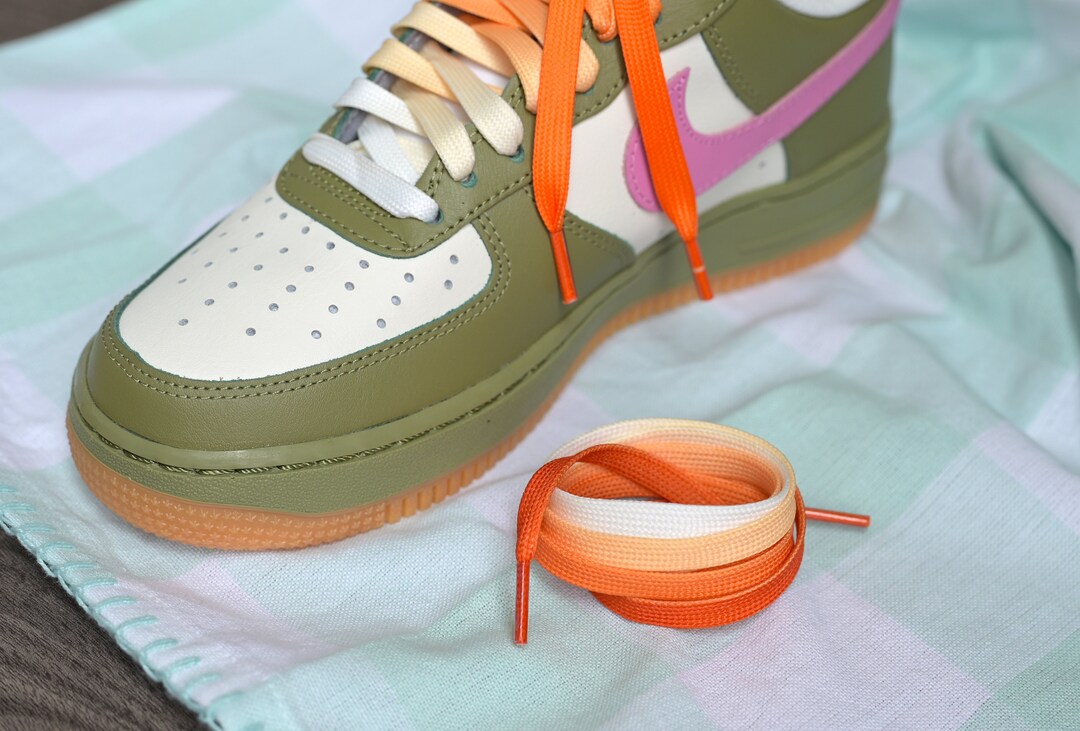 47 Inch 120cm Orange Shoelaces, Gradient, Summer Laces, Tie Dye