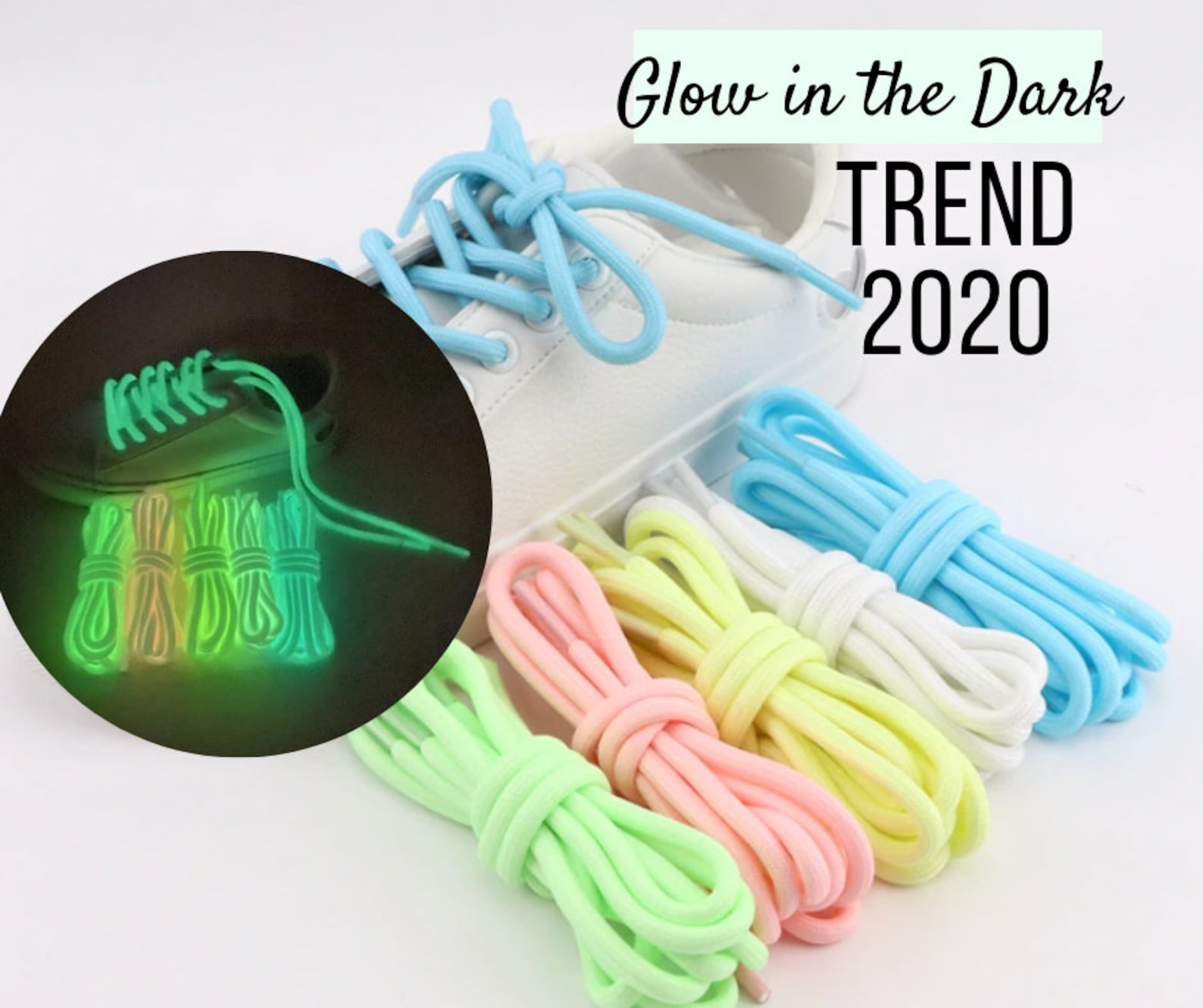 Glow in the dark shoelaces Luminous shoelace fluorescent Etsy