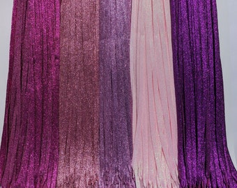 Colored Metallic Glitter Sparkling Shoe Laces 47" | Magenta, Light Purple, Rose Gold, Purple, Pink