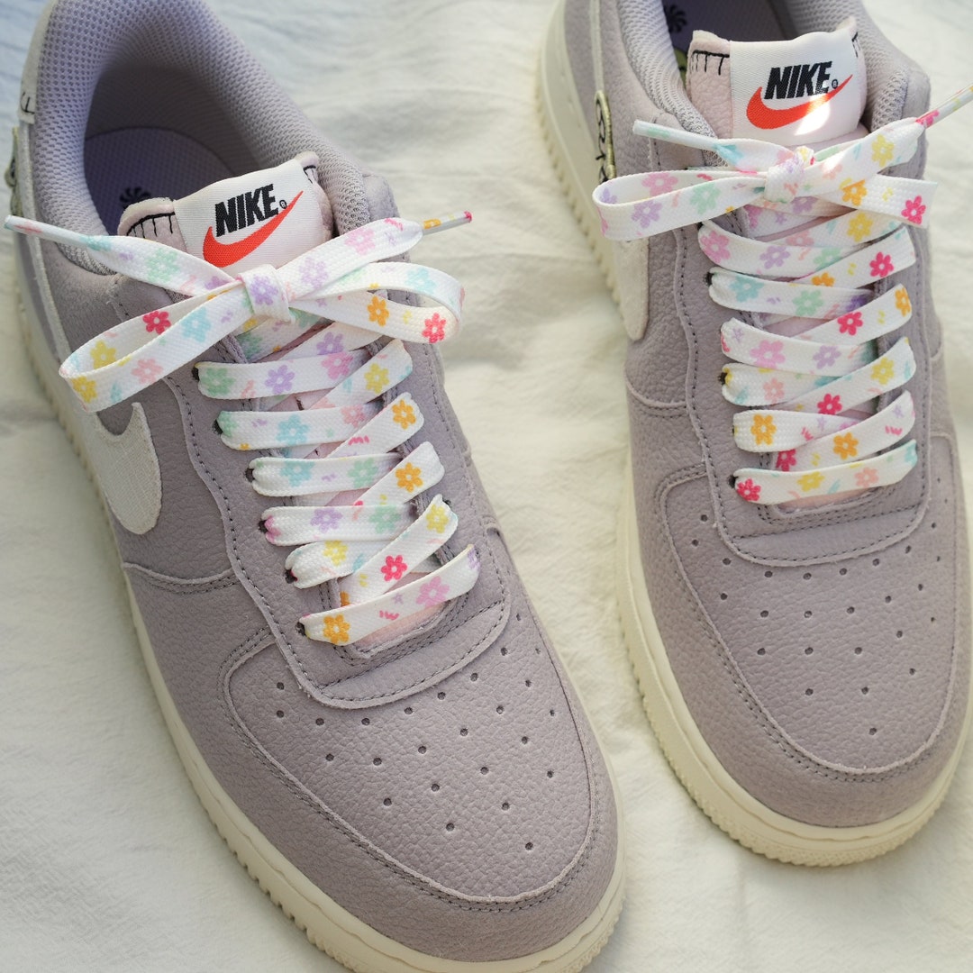 Cute Floral Flowers Colored Shoelaces for Sneakers, Shoelaces for Women