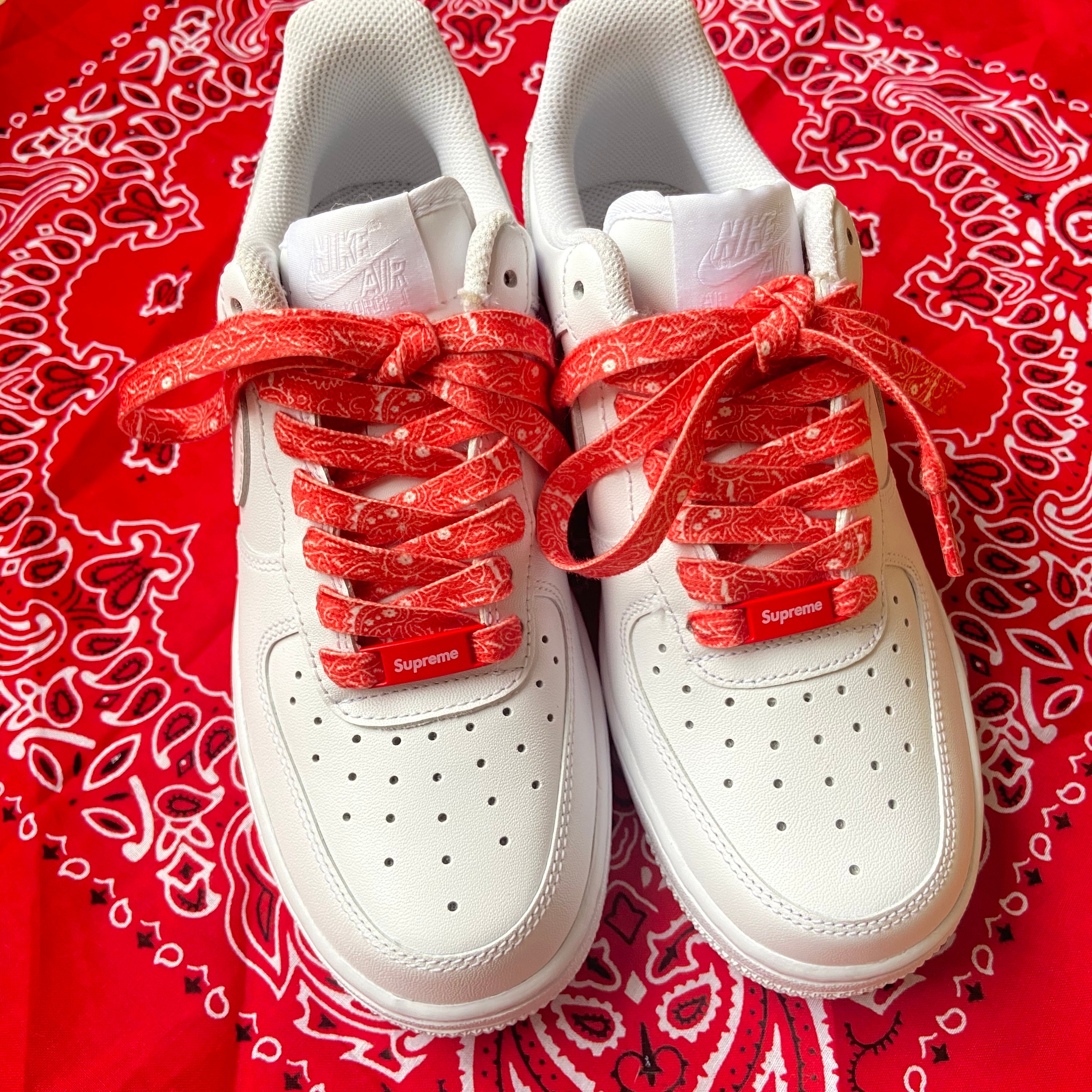 Red bandana shoe laces sale