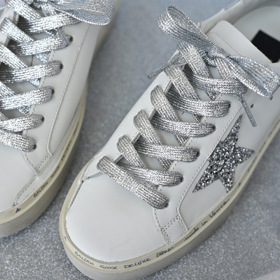 Lacets pour Golden Goose Sneakers Silver Metallic Glitter - Etsy France
