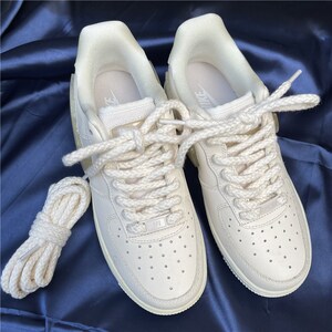 Thick Rope Shoe Laces Cream Sail off White Braided Shoelaces