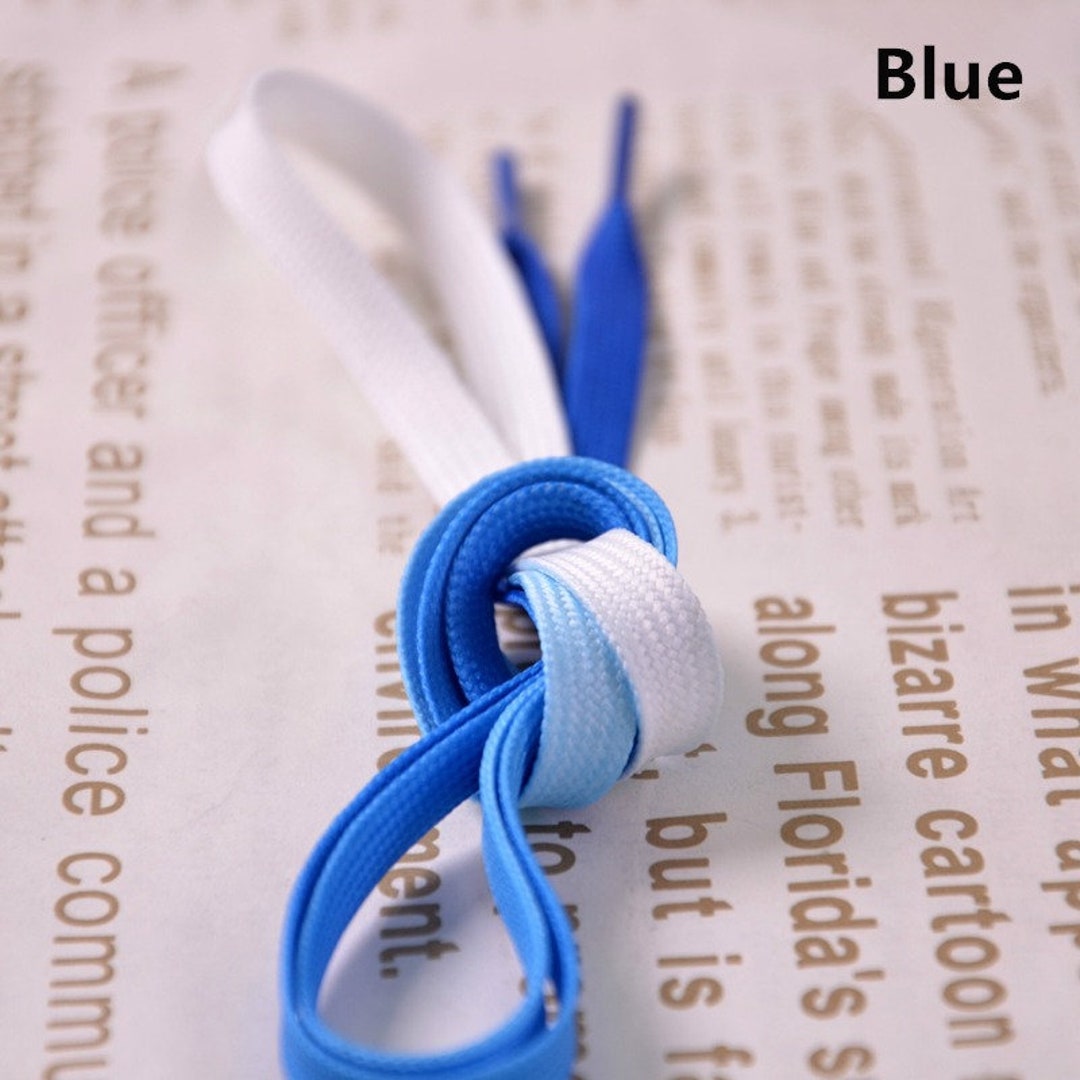 47 Inch 120 Cm BLUE GRADIENT Shoelaces Tie Dye Shoe Laces ombre Shoe