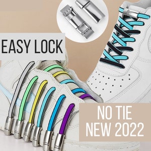 Lazy Magnet Metal Tips Quick Laces Multicolor Magnetic Lock Shoelaces  Elastic No tie Shoe laces Sneakers Shoe lace