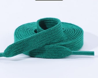 Shoe laces replacement cotton emerald green with compatible with Goose sneakers