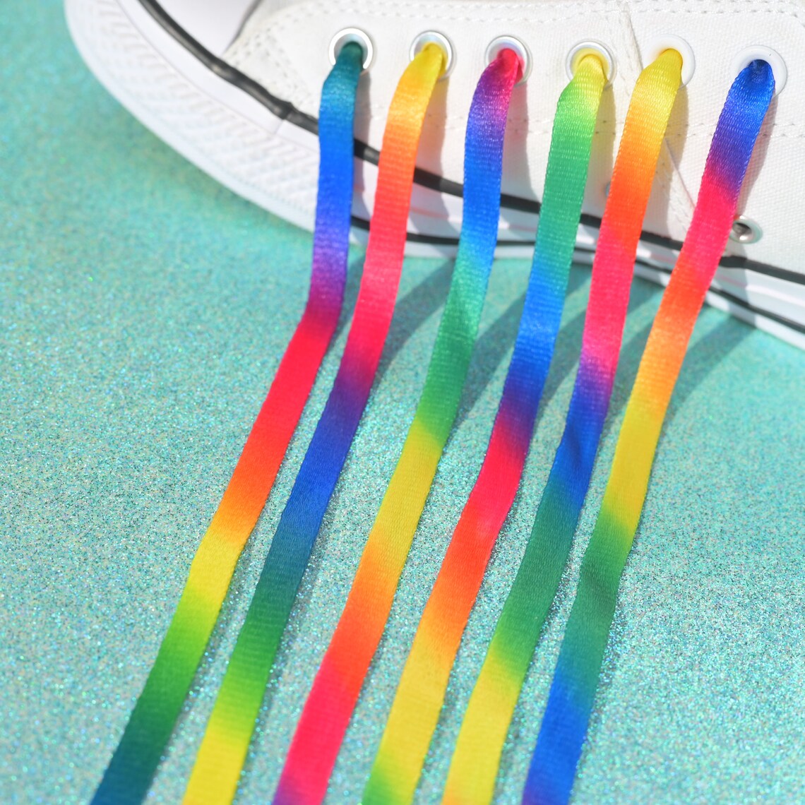 2pc Silky RAINBOW Colorful Fun Shoelaces Tie Dye Shoe Strings Etsy