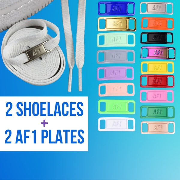 AF1 Shoelaces replacement shoe buckle metal plate blue red gold silver