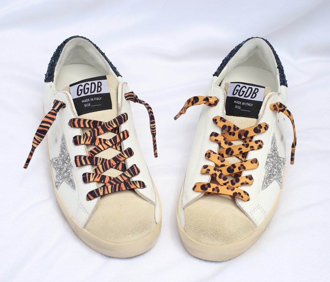 Golden Goose Shoelaces Replacement, Animal Print Shoelaces, Leopard