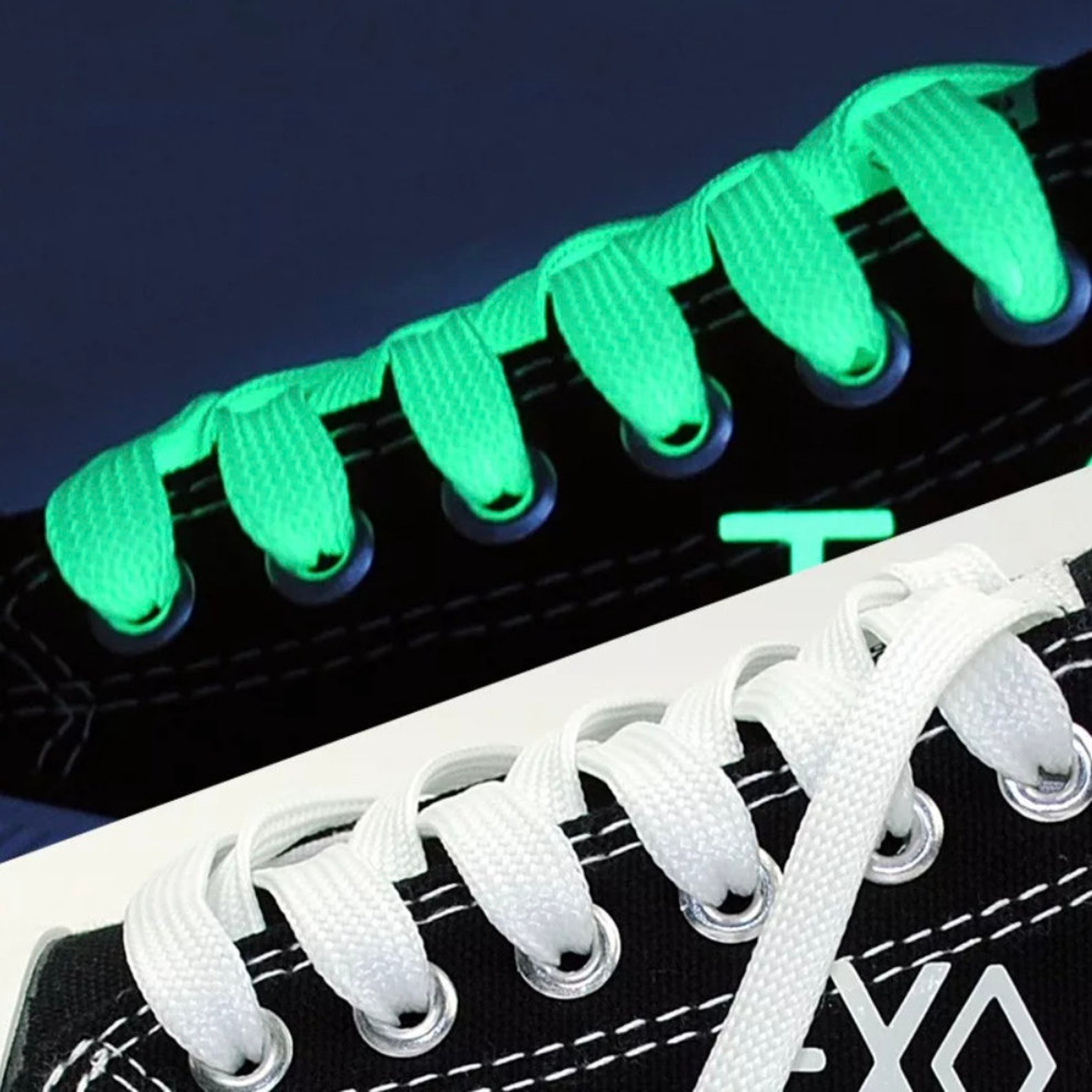 Luminous Shoelaces Shoe Laces Glow In The Dark Fluorescent Etsy