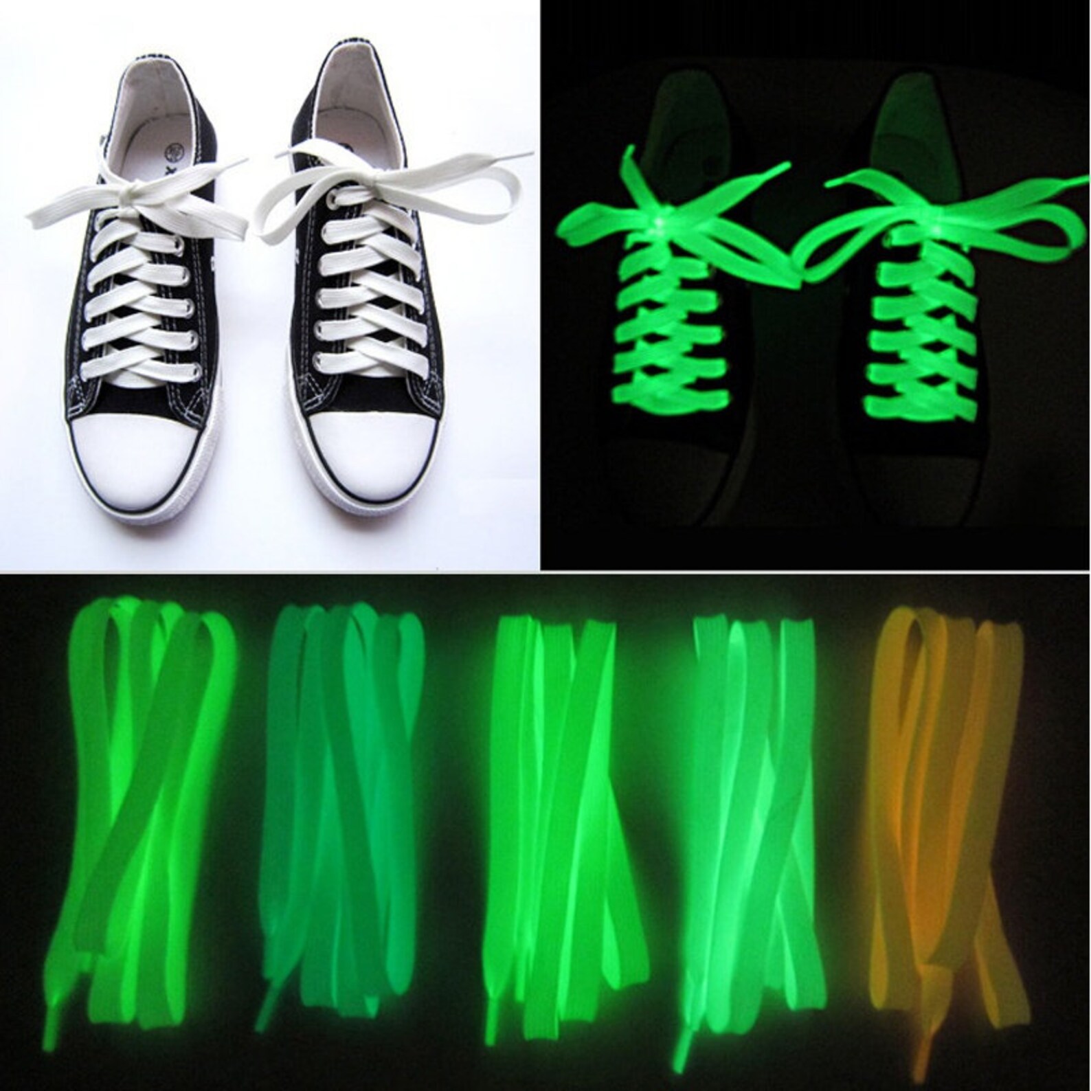 Luminous Shoelaces Shoe Laces Glow in the Dark Fluorescent Etsy