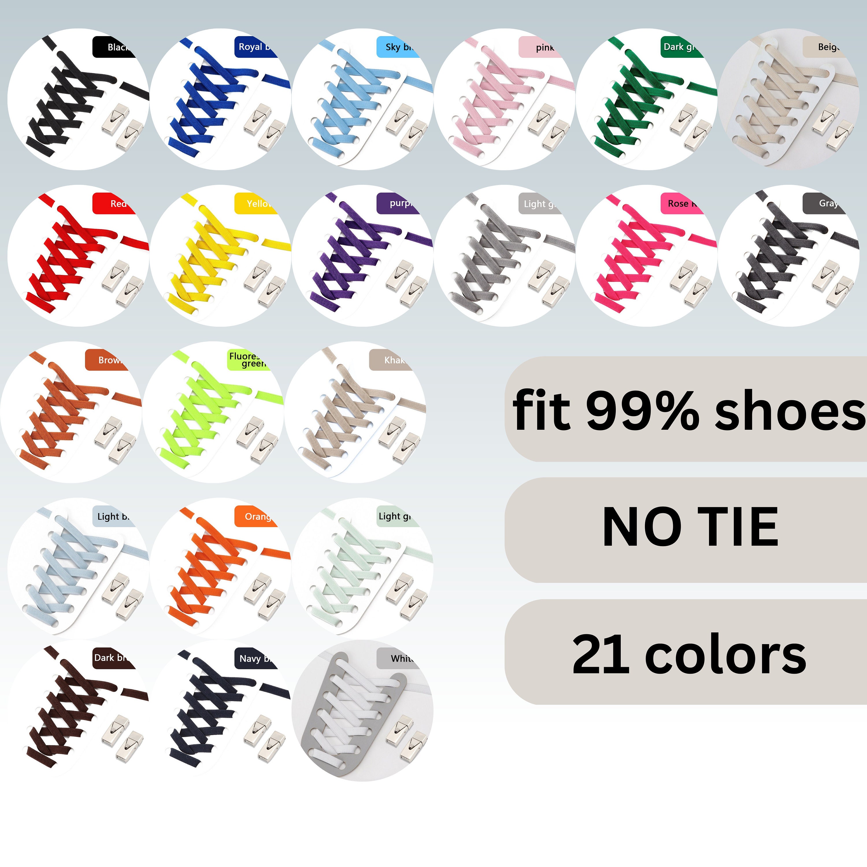 No Ties Shoelaces Buckles Lazy Sneakers Sports Shoe Laces Quick