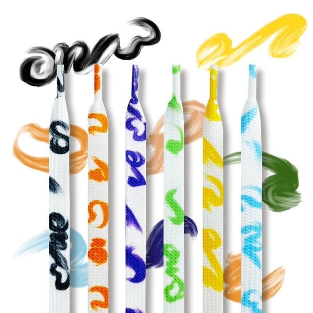Creative Art Painting Shoelaces Replacement flat Colored 1 Etsy