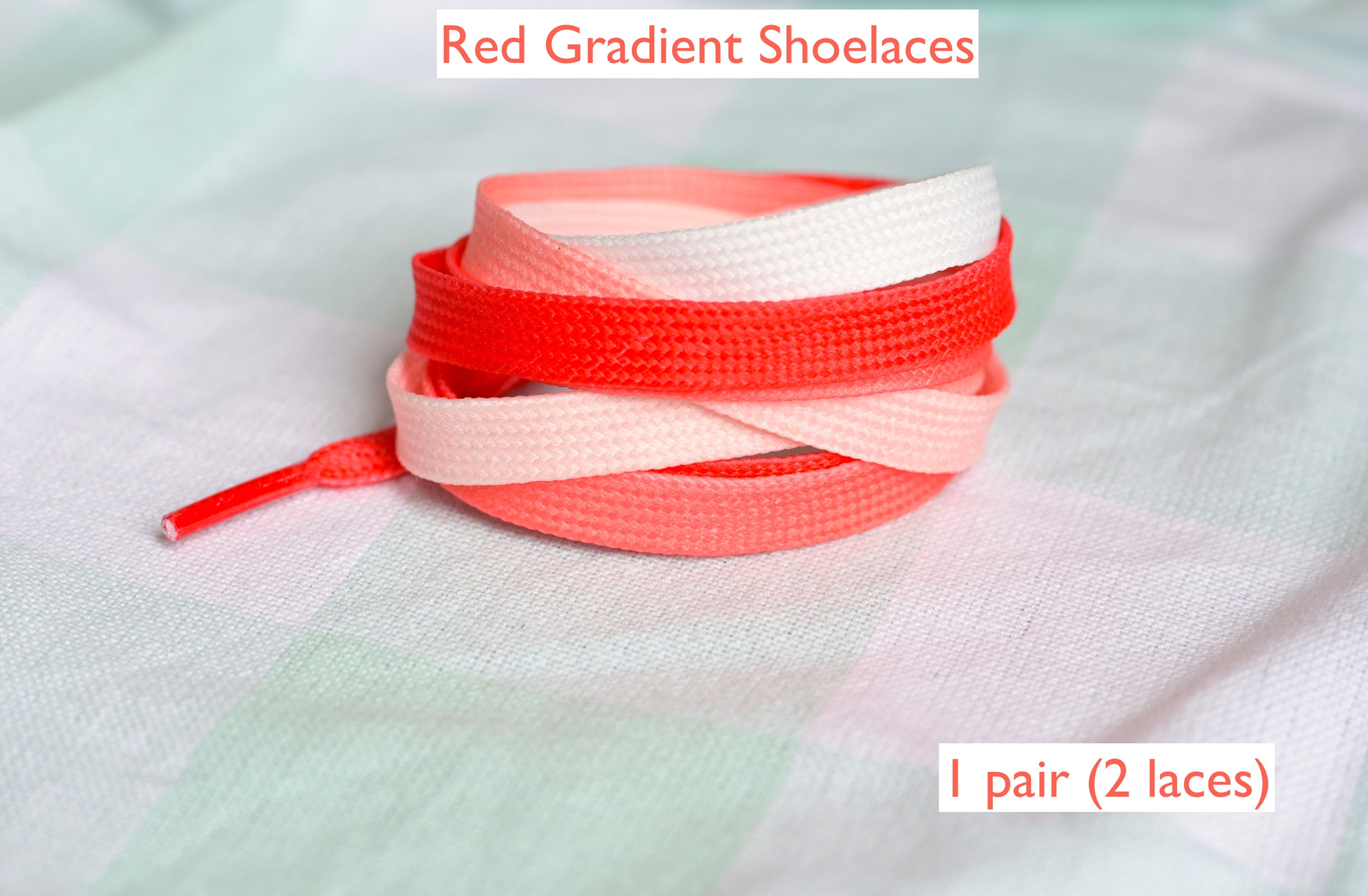 Red Shoelaces Gradient Shoestrings Summer Laces Tie Dye Etsy