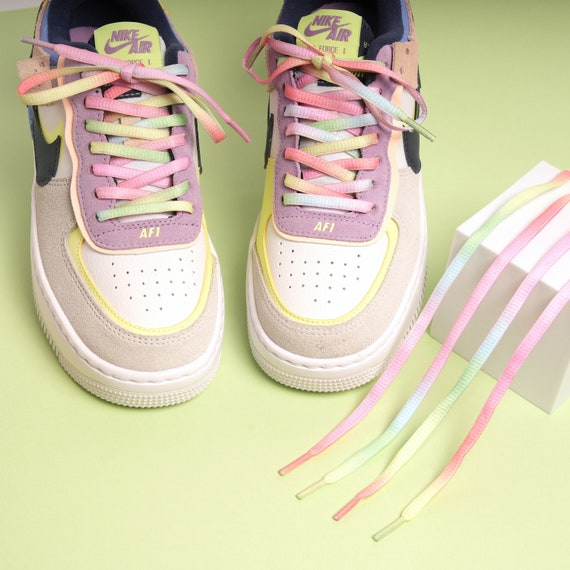 Pastel rainbow shoelaces sale