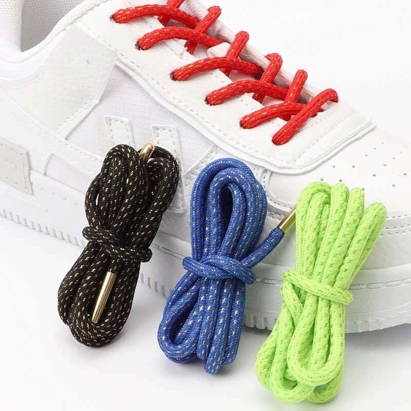 Lacets ronds en fil dor avec embouts en Lacets de fantaisie Lacets