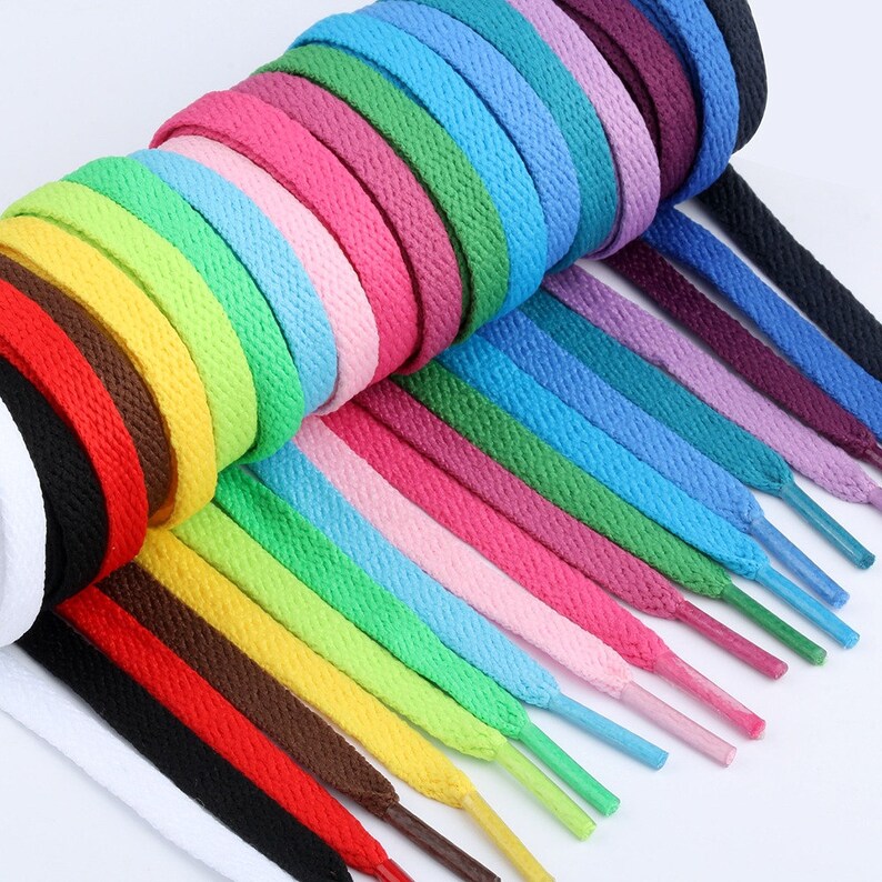 25 Colors Flat Classic Shoelaces Shoe String Replacement Etsy