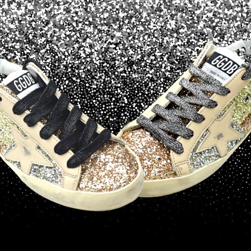 Metallic Glitter PINK Shoelaces Fit Golden Goose Sneakers Etsy