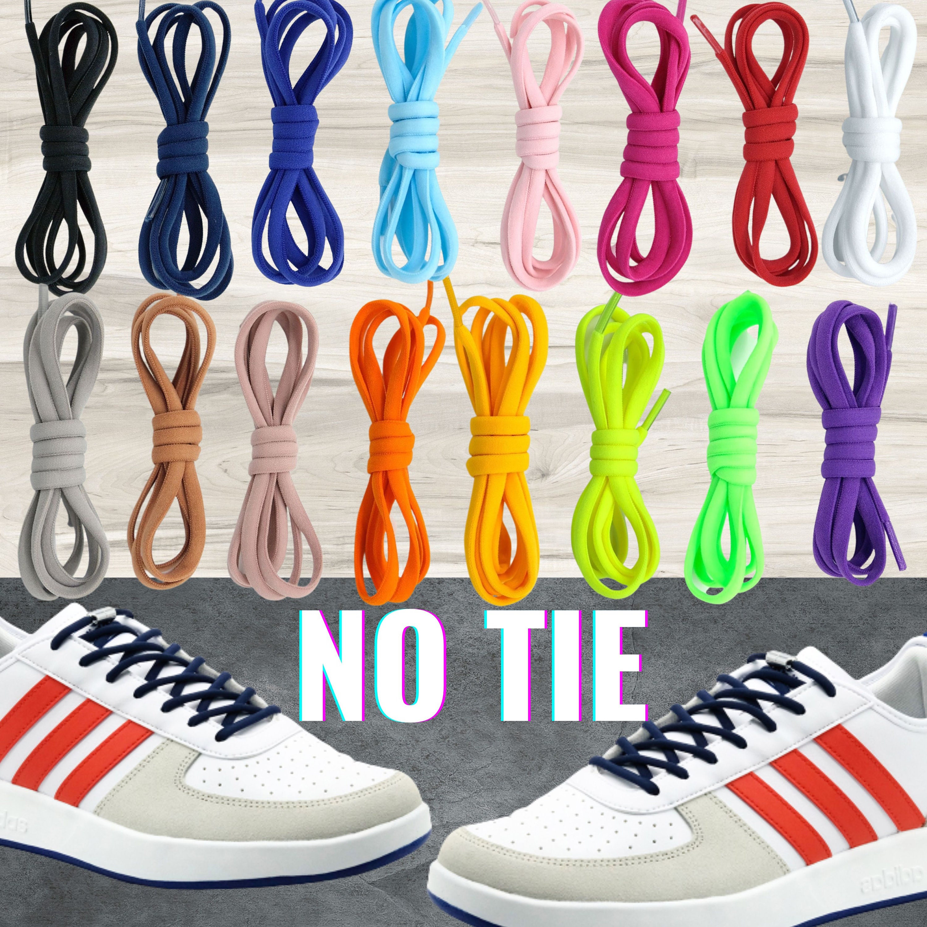 NO TIE SHOELACES, Very Stretchy, Elastic, High Quality, Tieless Strings for  Old Shoes 