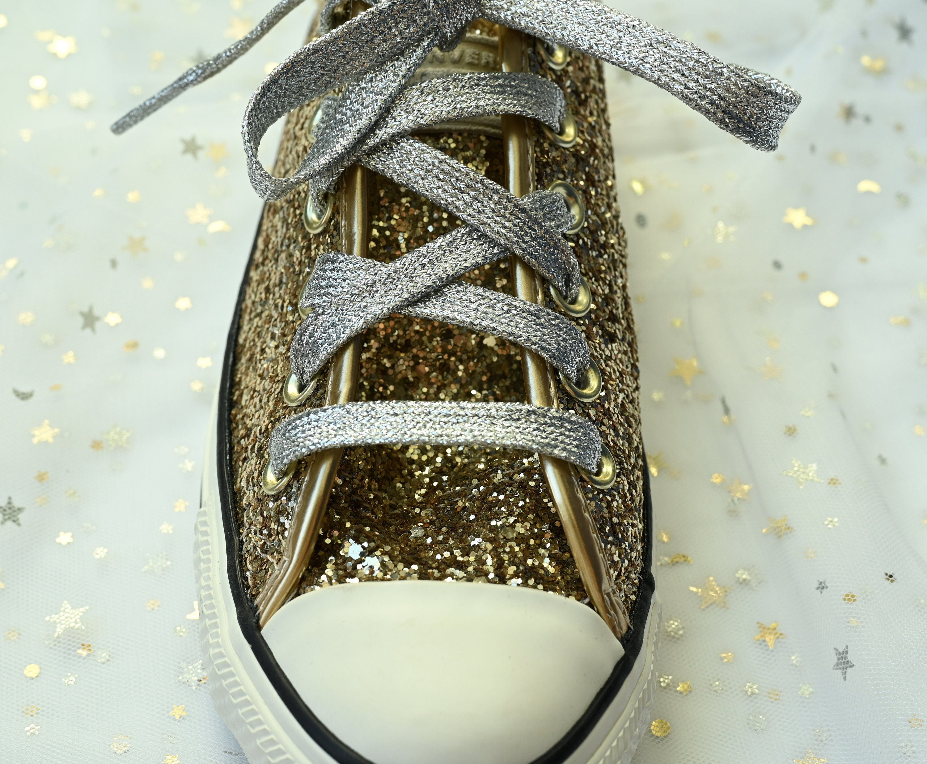 black glitter shoelaces