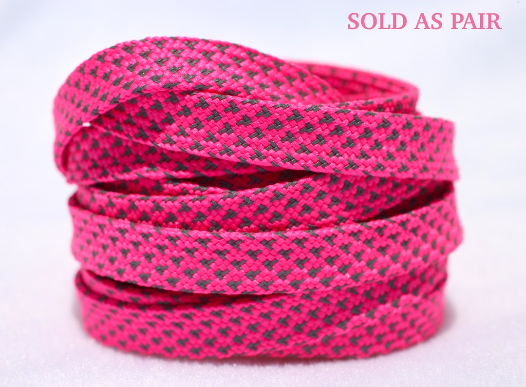 Bright Neon PINK Shoelaces for Sneakers, Laces Pink Color Etsy