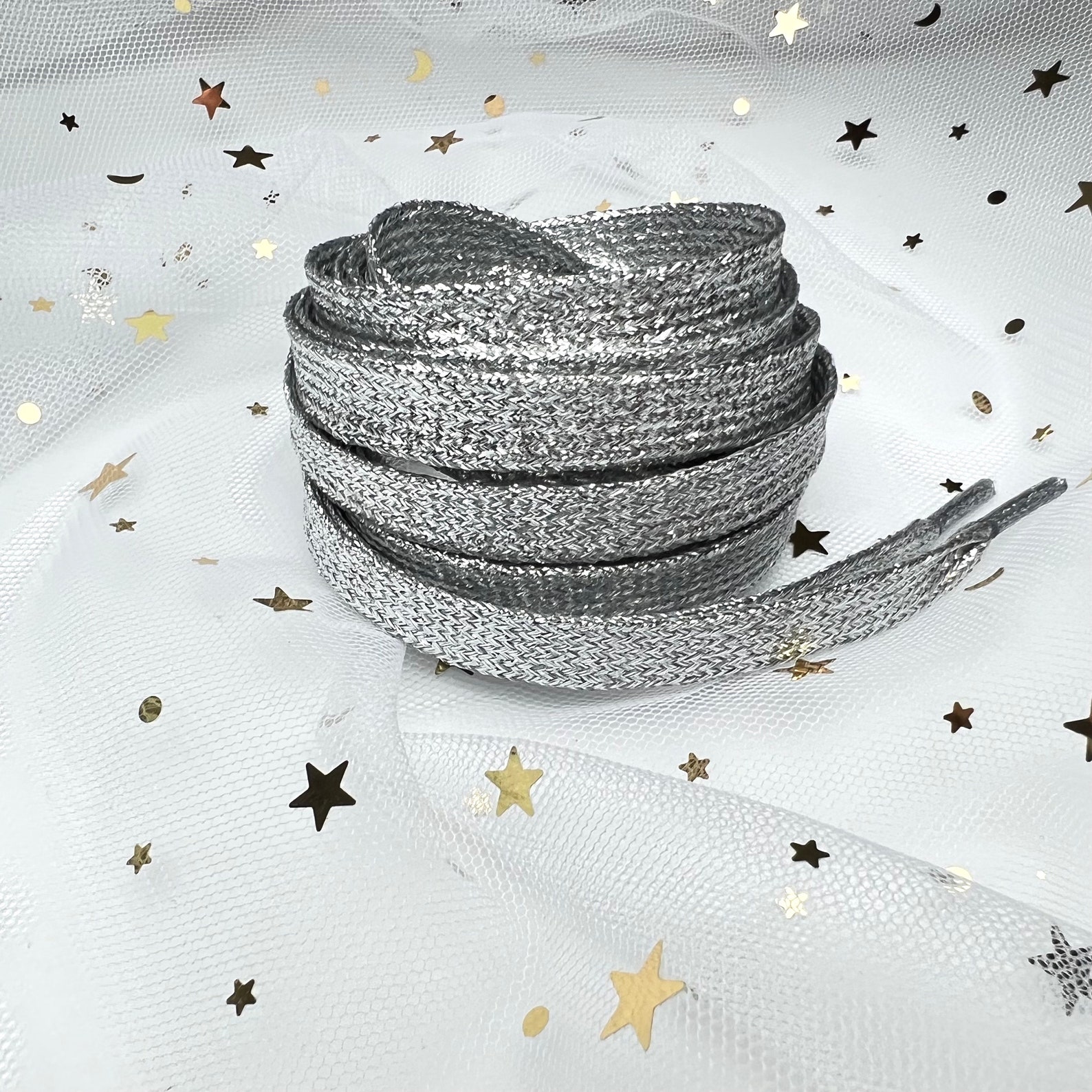 Shoelaces for Golden Goose Sneakers Silver Metallic Glitter Etsy